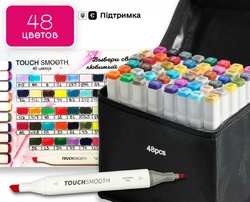 Набір двосторонніх спиртових маркерів Touch для малювання скетчів на спиртовій основі 48 штук, Відеоогляд!