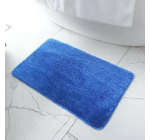 Килимок для ванни Bathlux довгий м'який ворс, нековзкий 80*50, Яскраво синій